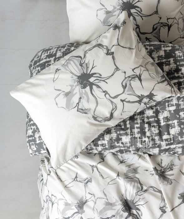 L'essentiel linge de maison Hilaris - Antracita - Juego de funda de edredón doble ranforce de 100% algodón L'essentiel linge de maison Hilaris - Antracita - Juego de funda de edredón doble ranforce de 100% algodón
